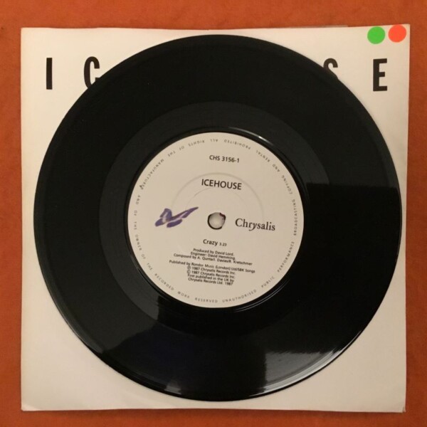 Icehouse- Crazy- Completely Gone- Chrysalis Records 7" -1987 - Image 3