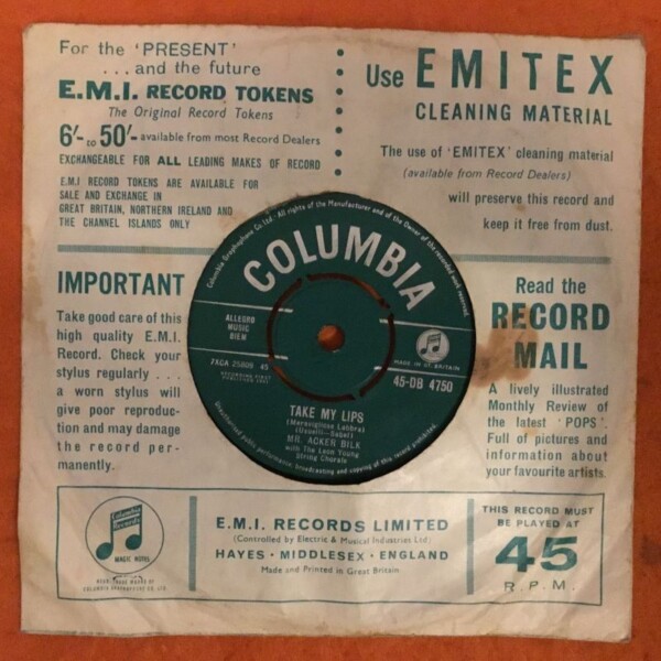 Acker Bilk- Stranger On The Shore- Columbia Records 7" -1961 - Image 2
