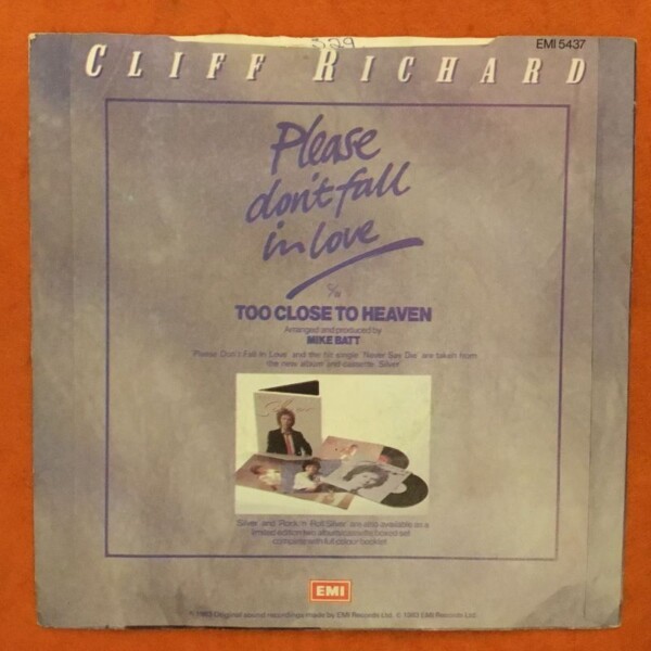 Cliff Richard- Please Don't Fall In Love- EMI Records 7" 1983 - Image 2