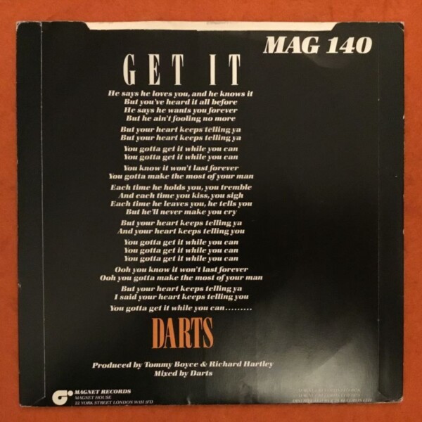 Darts- Get It- Magnet Records 7"- 1978 - Image 2