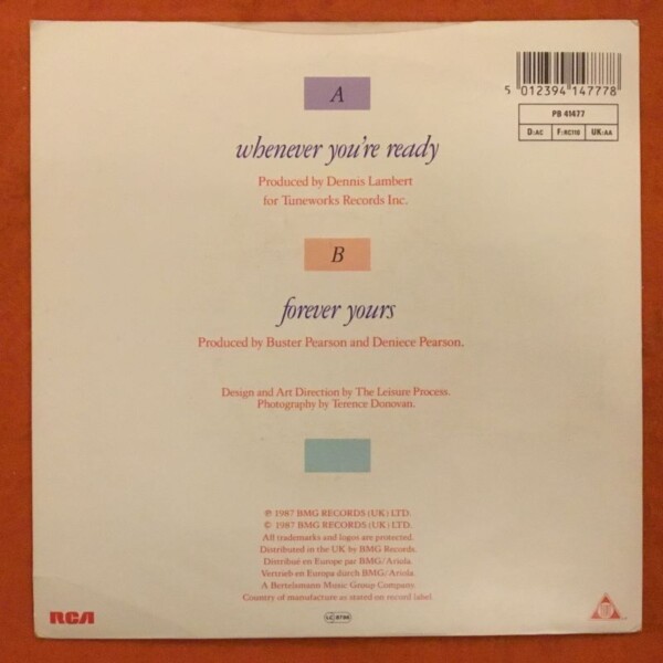 Five Star- Whenever You're Ready- Forever Yours- RCA/Tent Records 1987 - Image 2