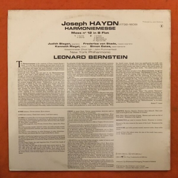 Haydn- Harmoniemesse- New York PO- Bernstein- CBS Records- LP 1975 - Image 2