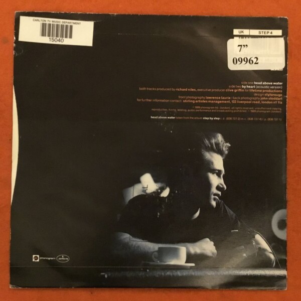 Clive Griffin- Head Above Water- By Heart (Acoustic Version)- Mercury Records 7" -1989 - Image 2