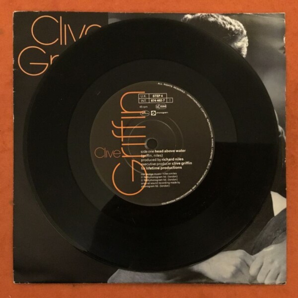 Clive Griffin- Head Above Water- By Heart (Acoustic Version)- Mercury Records 7" -1989 - Image 3