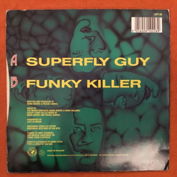 S-Express- Superfly Guy- Funky Killer- Rhythm King Records 7" 1988 - Image 2