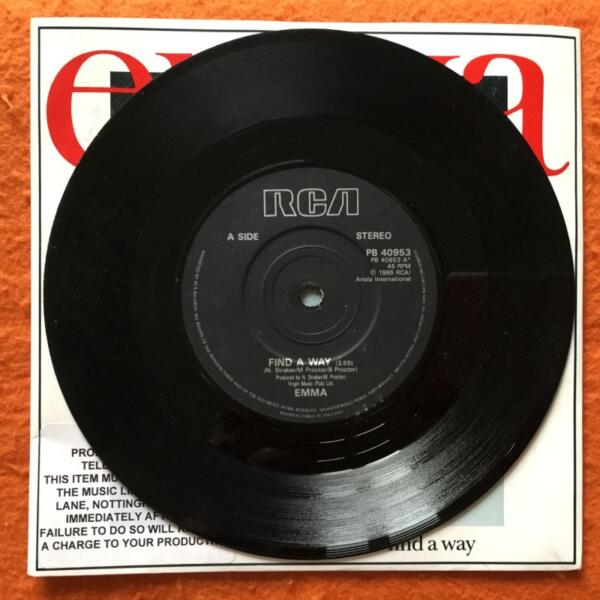 Emma- Find A Way (2 versions) - RCA Records 7" - 1986 - Image 3
