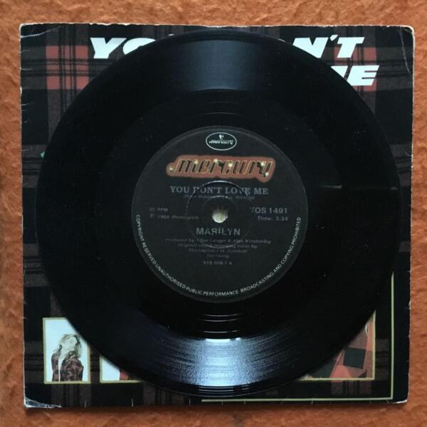 Marilyn- You Don't Love Me- Raining Again- Mercury Records 7" 1984 - Image 3