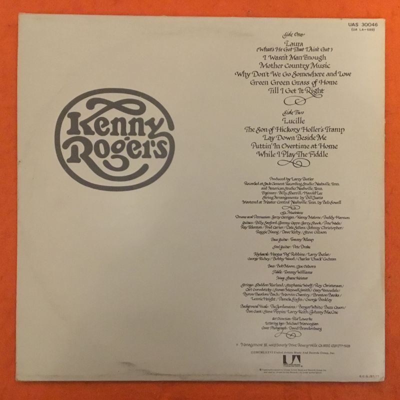Kenny Rogers- Kenny Rogers- United Artists Records- LP 1978 - Image 2